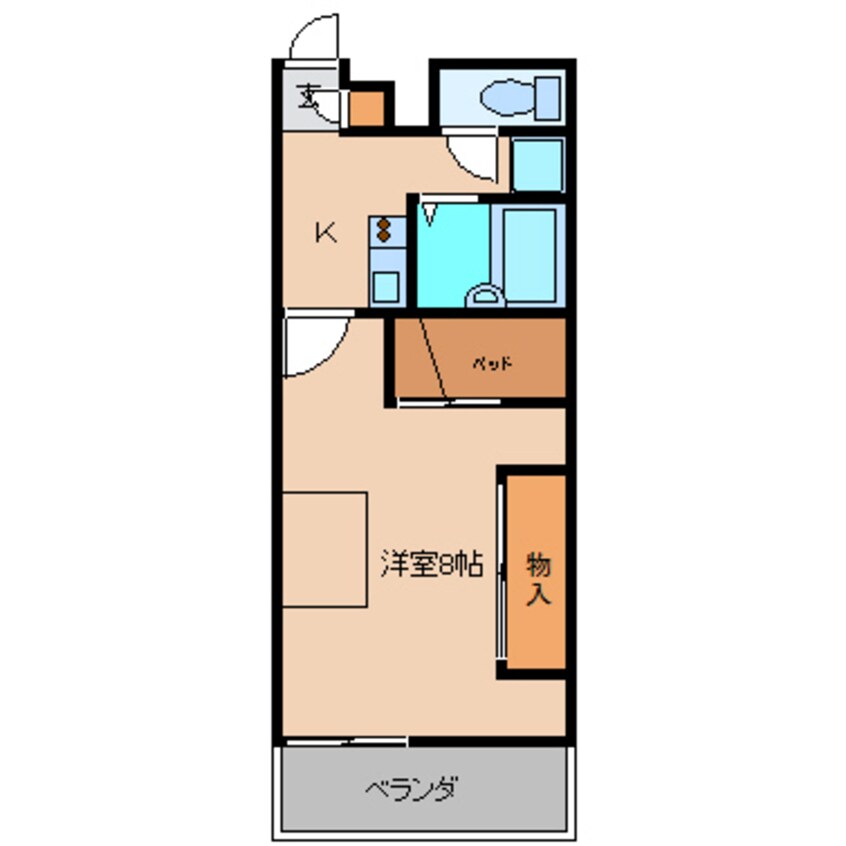 間取図 近鉄大阪線（近畿）/五位堂駅 徒歩6分 2階 築22年