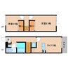 近鉄大阪線（近畿）/五位堂駅 徒歩6分 1-2階 築23年 2DKの間取り