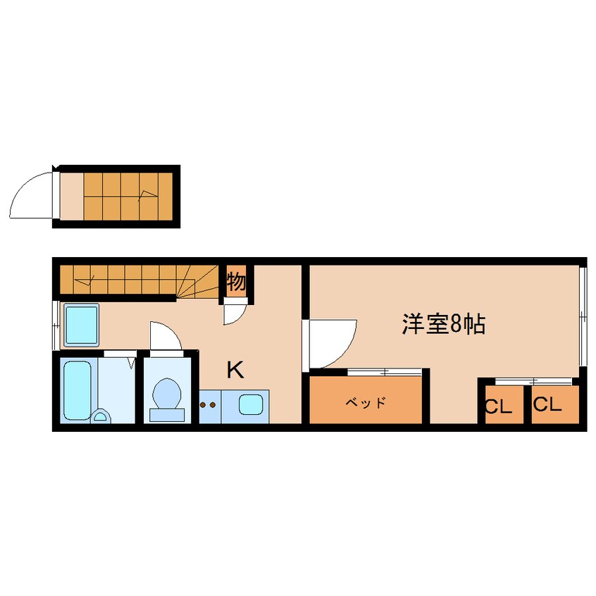 間取図 近鉄大阪線（近畿）/五位堂駅 徒歩11分 2階 築20年