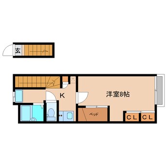 間取図 近鉄大阪線（近畿）/五位堂駅 徒歩11分 2階 築20年