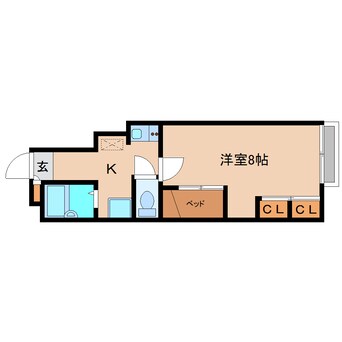 間取図 近鉄大阪線（近畿）/五位堂駅 徒歩11分 1階 築20年