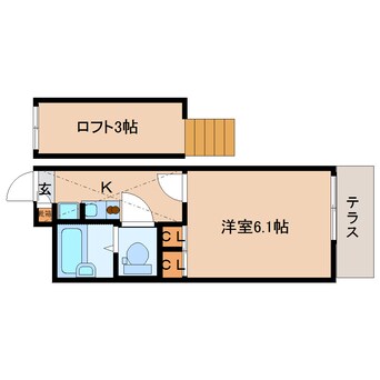 間取図 近鉄大阪線（近畿）/五位堂駅 徒歩8分 1階 築20年