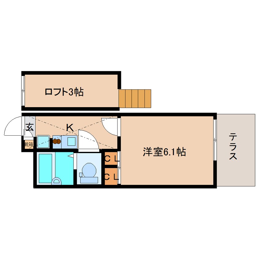 間取図 近鉄大阪線（近畿）/五位堂駅 徒歩13分 1階 築17年