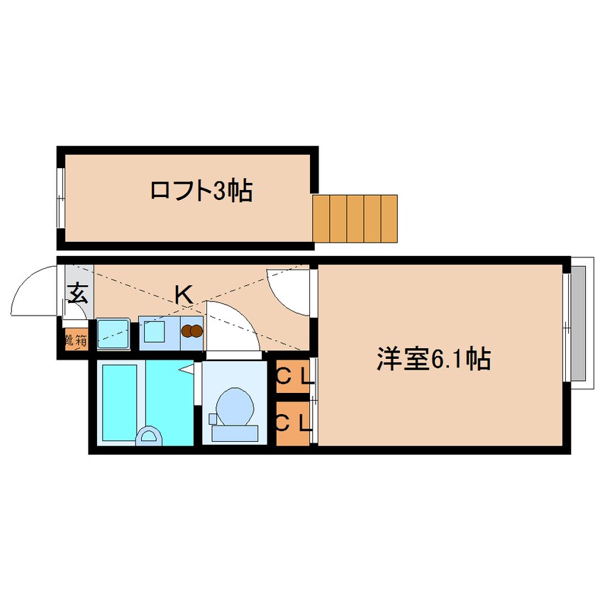 間取図 近鉄大阪線（近畿）/五位堂駅 徒歩13分 2階 築17年