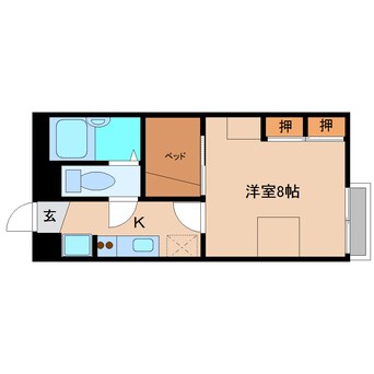 間取図 近鉄大阪線（近畿）/五位堂駅 徒歩13分 2階 築19年