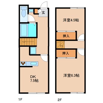 間取図 近鉄大阪線（近畿）/二上駅 徒歩13分 1-2階 築20年