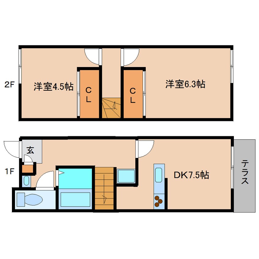 間取図 近鉄大阪線（近畿）/二上駅 徒歩13分 1階 築20年