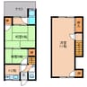 近鉄大阪線（近畿）/二上駅 徒歩10分 1-2階 築37年 3Kの間取り