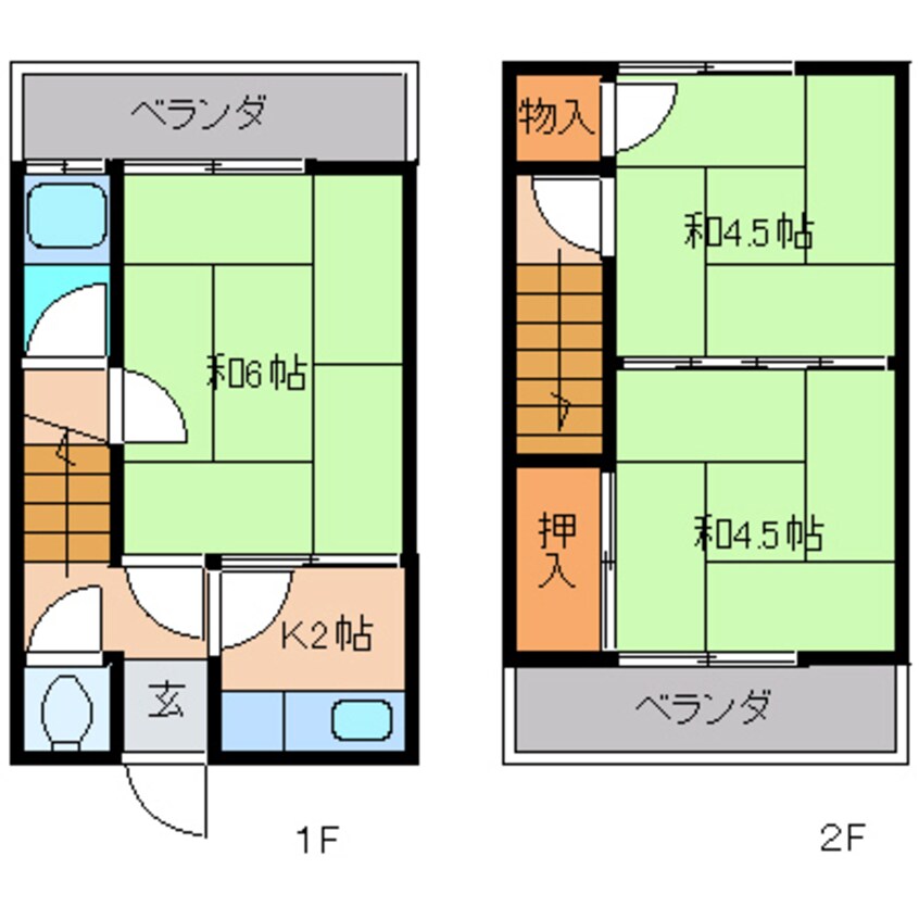 間取図 近鉄大阪線（近畿）/近鉄下田駅 徒歩17分 1階 築45年