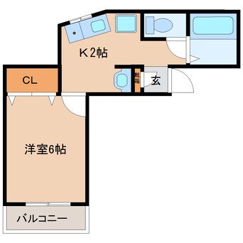 間取図 近鉄大阪線（近畿）/関屋駅 徒歩2分 3階 築24年