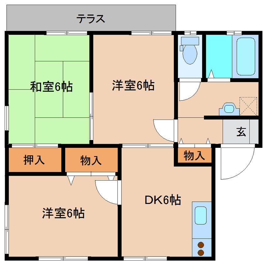 間取図 近鉄大阪線（近畿）/五位堂駅 徒歩12分 1階 築29年