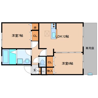 間取図 近鉄大阪線（近畿）/五位堂駅 徒歩21分 1階 築13年