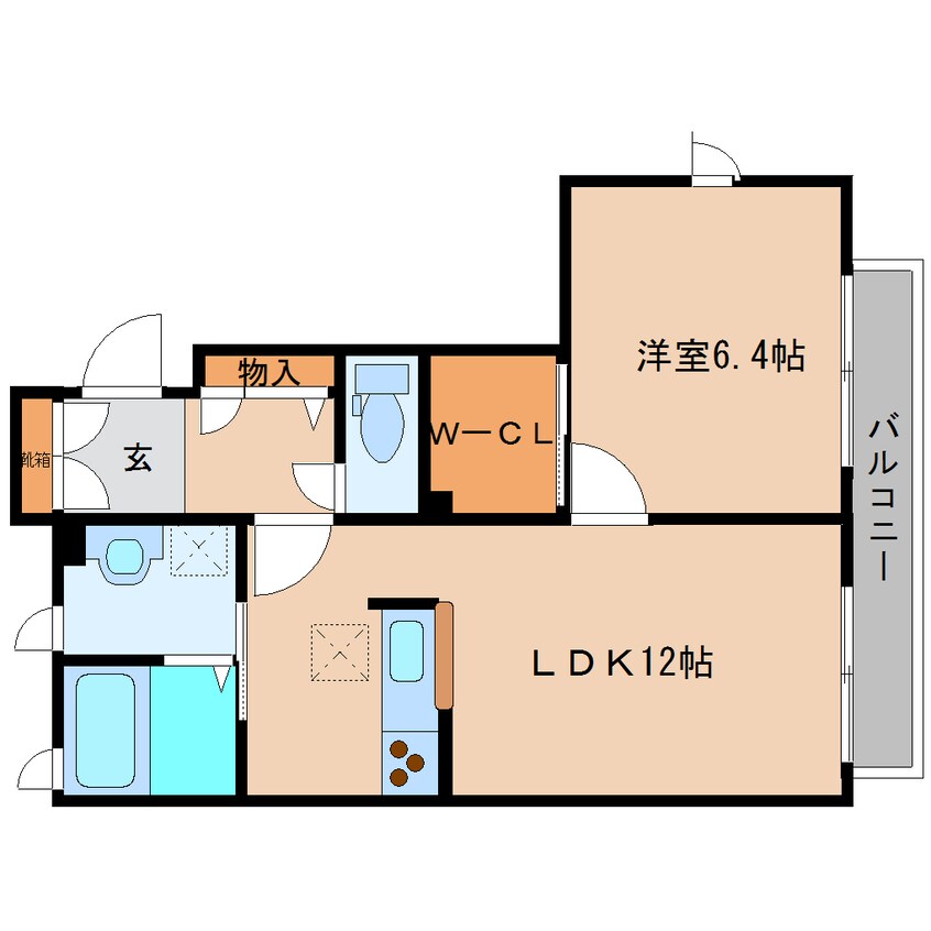 間取図 近鉄大阪線（近畿）/二上駅 徒歩2分 1階 築13年