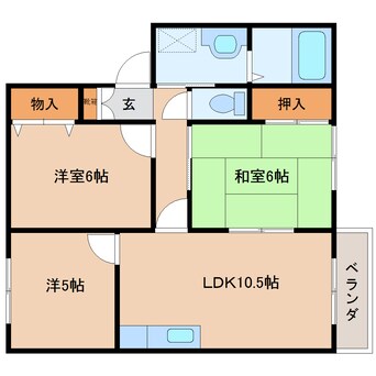 間取図 近鉄大阪線（近畿）/五位堂駅 徒歩20分 1階 築26年