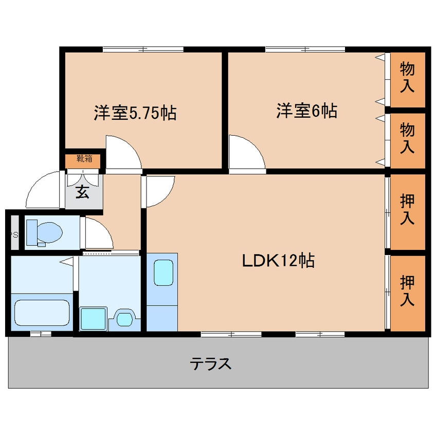 間取図 近鉄大阪線（近畿）/五位堂駅 徒歩5分 1階 築27年