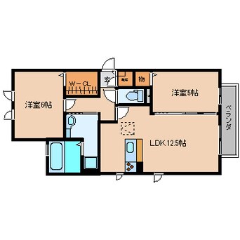 間取図 近鉄大阪線（近畿）/五位堂駅 バス5分馬見北９丁目下車:停歩8分 2階 築11年