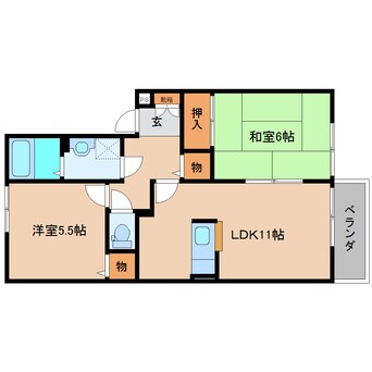 間取図 和歌山線/志都美駅 徒歩20分 2階 築26年