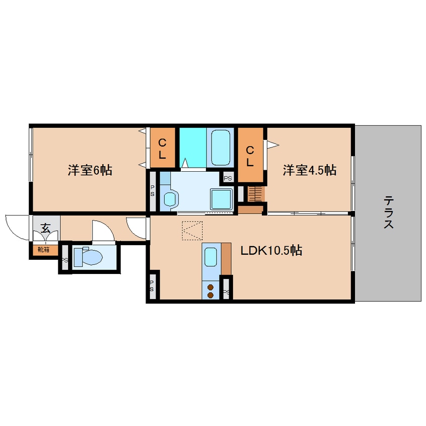 間取図 近鉄大阪線（近畿）/五位堂駅 徒歩14分 1階 築12年