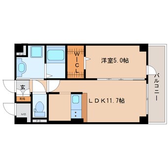 間取図 近鉄大阪線（近畿）/二上駅 徒歩1分 2階 築9年