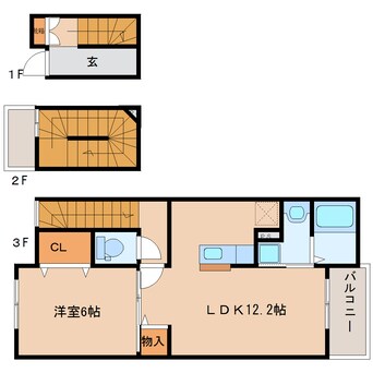 間取図 近鉄大阪線（近畿）/五位堂駅 徒歩14分 3階 築9年