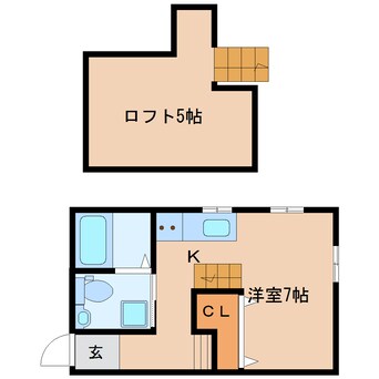 間取図 近鉄大阪線（近畿）/五位堂駅 徒歩5分 2階 築8年