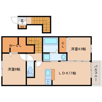 間取図 近鉄南大阪線/当麻寺駅 徒歩3分 2階 築9年