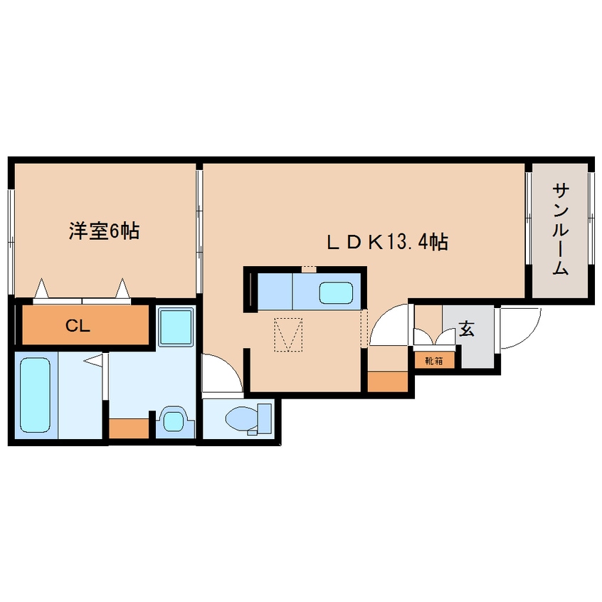 間取図 近鉄大阪線（近畿）/五位堂駅 徒歩11分 1階 築9年