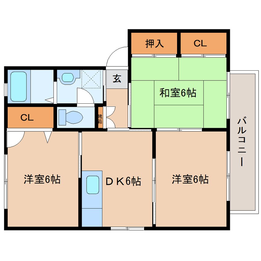 間取図 和歌山線/香芝駅 徒歩13分 2階 築26年