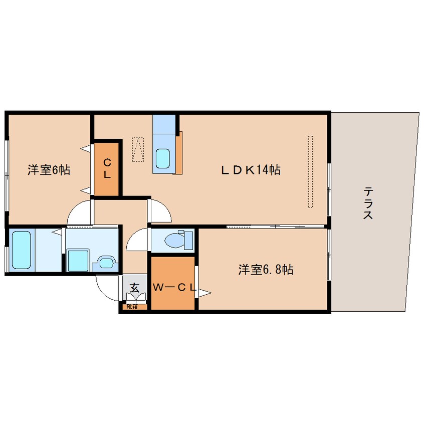 間取図 和歌山線/志都美駅 徒歩17分 1階 築16年