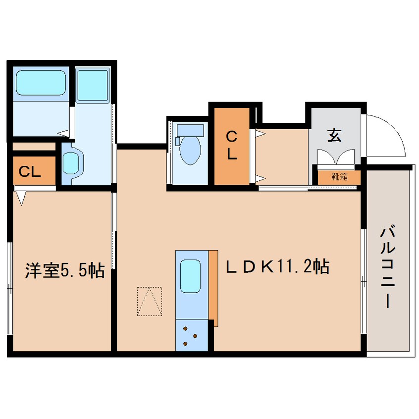 間取図 近鉄大阪線（近畿）/五位堂駅 徒歩2分 1階 築8年