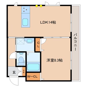 間取図 近鉄大阪線（近畿）/五位堂駅 徒歩10分 2階 築7年