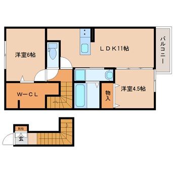 間取図 和歌山線/志都美駅 徒歩17分 2階 築6年