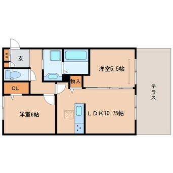 間取図 近鉄大阪線（近畿）/近鉄下田駅 徒歩5分 1階 築6年