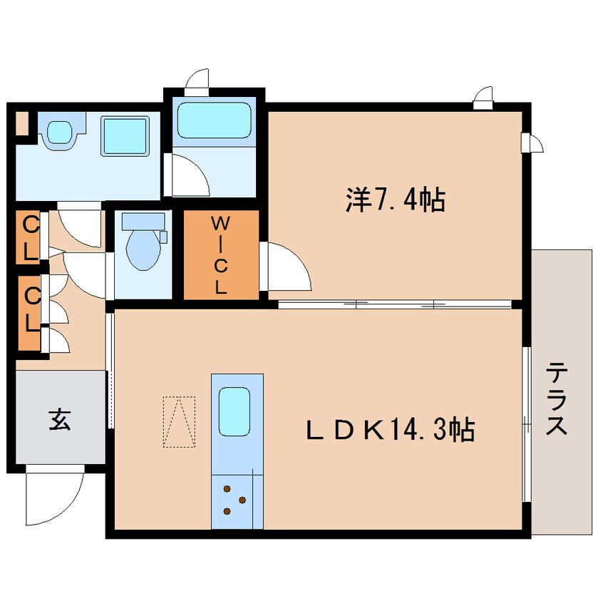 間取図 近鉄大阪線（近畿）/五位堂駅 徒歩1分 1階 築4年