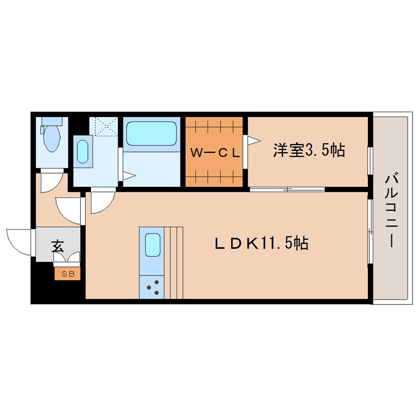 間取図 近鉄大阪線（近畿）/五位堂駅 徒歩12分 2階 築5年