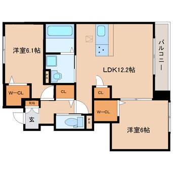 間取図 近鉄大阪線（近畿）/五位堂駅 徒歩10分 1階 築2年