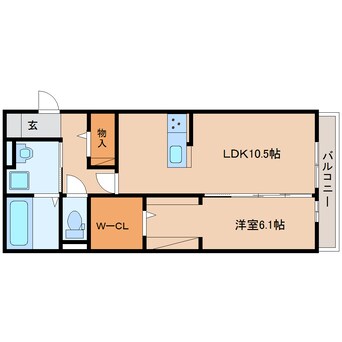 間取図 近鉄大阪線（近畿）/近鉄下田駅 徒歩8分 3階 築2年