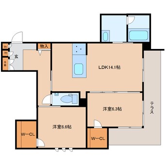 間取図 近鉄大阪線（近畿）/五位堂駅 徒歩7分 1階 建築中