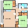 近鉄大阪線（近畿）/二上駅 徒歩19分 4階 築49年 2LDKの間取り