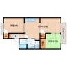 近鉄橿原線/九条駅 徒歩5分 2階 築38年 2LDKの間取り
