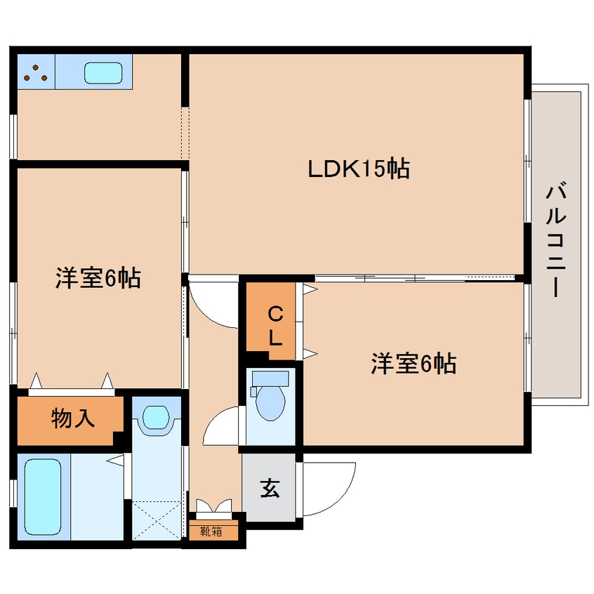 間取図 近鉄橿原線/筒井駅 徒歩11分 1階 築26年