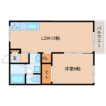 間取図 大和路線・関西本線/大和小泉駅 徒歩10分 1階 築33年