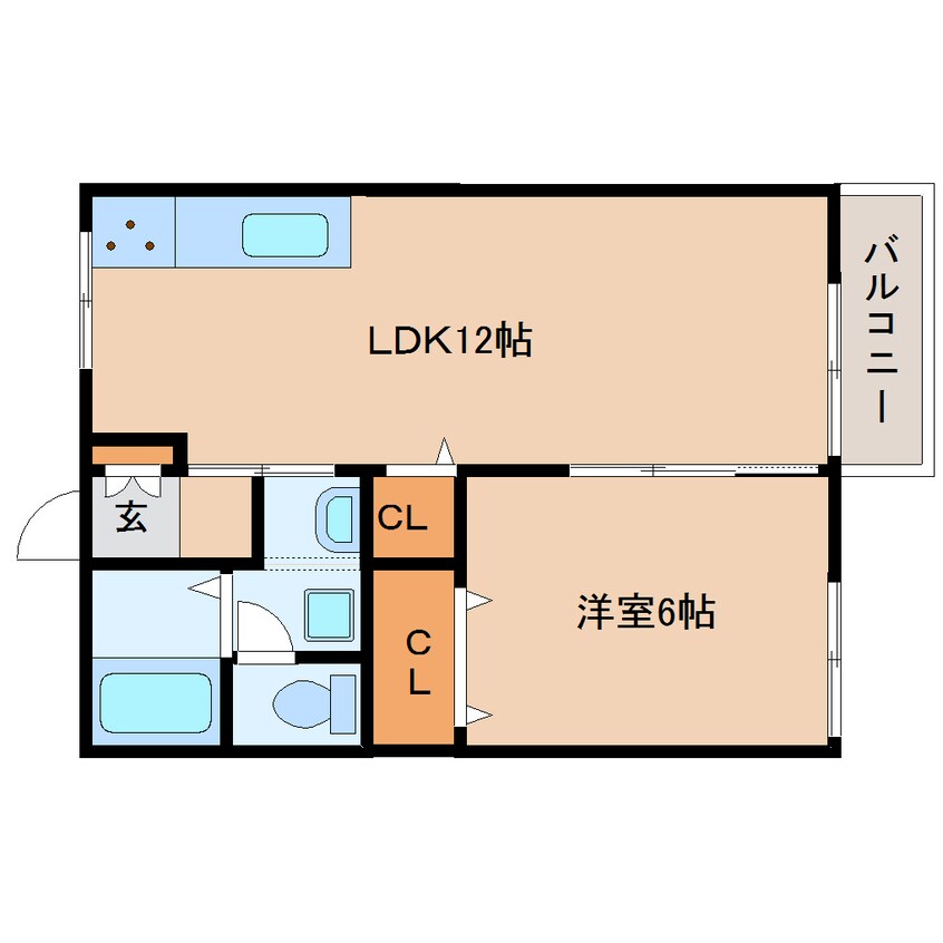 間取図 大和路線・関西本線/大和小泉駅 徒歩10分 1階 築33年
