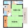 近鉄橿原線/九条駅 徒歩18分 1階 築36年 2Kの間取り