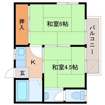 間取図 近鉄橿原線/九条駅 徒歩18分 2階 築35年