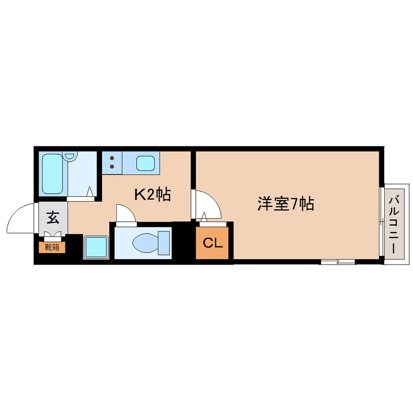 間取図 大和路線・関西本線/郡山駅 徒歩4分 1階 築26年