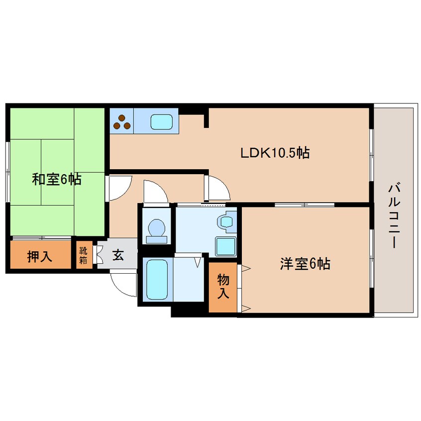 間取図 近鉄橿原線/九条駅 徒歩5分 3階 築25年