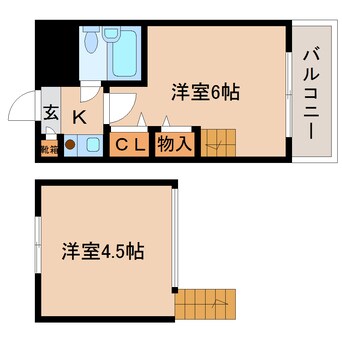間取図 近鉄橿原線/近鉄郡山駅 徒歩3分 4階 築34年