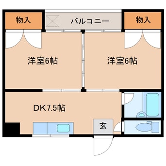 間取図 近鉄橿原線/近鉄郡山駅 徒歩8分 4階 築37年