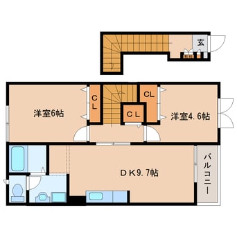 間取図 近鉄橿原線/平端駅 徒歩16分 2階 築23年